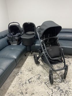 Uppababy Cruz V2 Stroller With Bassinet And Car Seat Black