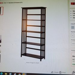 Etagere, 4 Shelf, 63" Espresso Wood, NEW