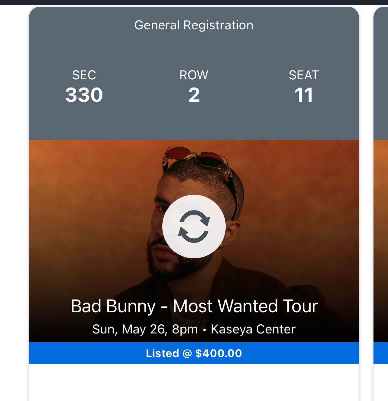 Bad Bunny May 26 $250 Each