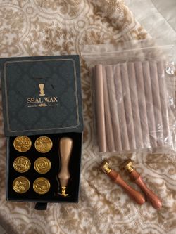 Wax seal stamps and wax