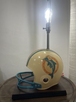 Vintage Miami Dolphins Helmet Lamp – Classic NFL Decor (Works Great!)