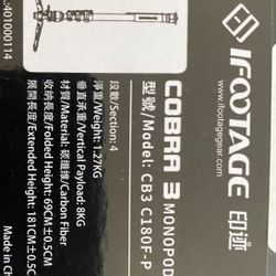 IFOOTAGE Monopod Cobra 3 C180F-P