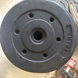 Weight sets 2 of 25 lb , 2 of 15 lb and one 10 lb