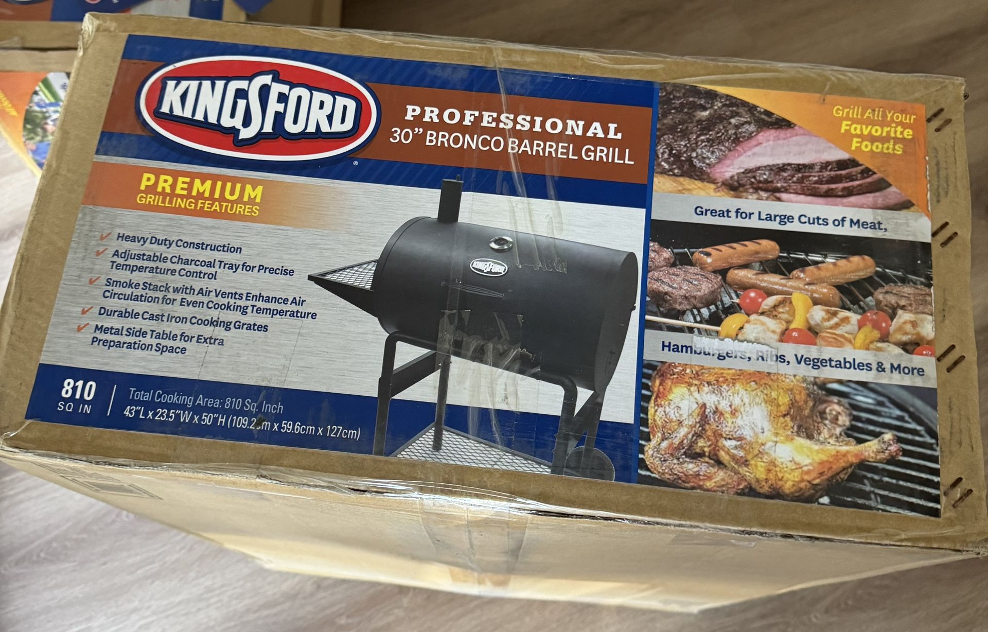 Kingsford Professional 30” Bronco Barrel Grill Smoker BBQ