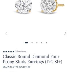 ✨ 14k Yellow Gold Diamond Stud Earrings ✨