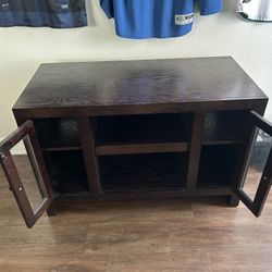 Dark Brown Wooden TV stand (42" x 20" x 27")