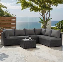 Brand new Dark Gray Patio Sectional Set 7 piece set