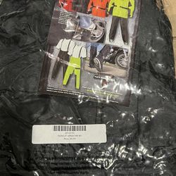 Stormrider Rain Suit; 100% Waterproof, Pants and Jacket Included with Reflective Striping (Black, Medium)