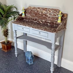 Antique Marble Sideboard Table  (Delivery Service Available)