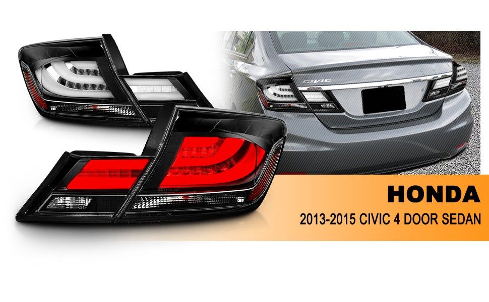 13-15 Honda Civic 4 Door Tail Lights Passenger and Driver Side