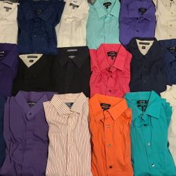 Mens Name Brand Dress Shirts Bundle - 18 Pieces