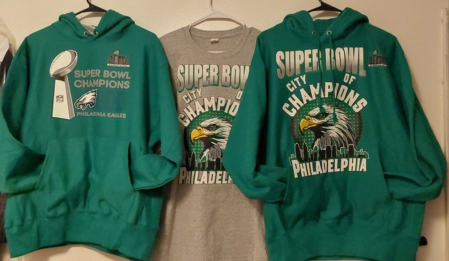 Super Bowl Champs Eagle's Hoodies$45 & Long Sleeve $25Tee Shirts And Short Sleeve $20