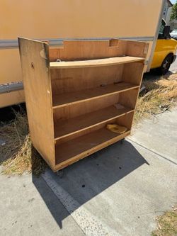 Work cart 2- sided wood w/ 8 shelves