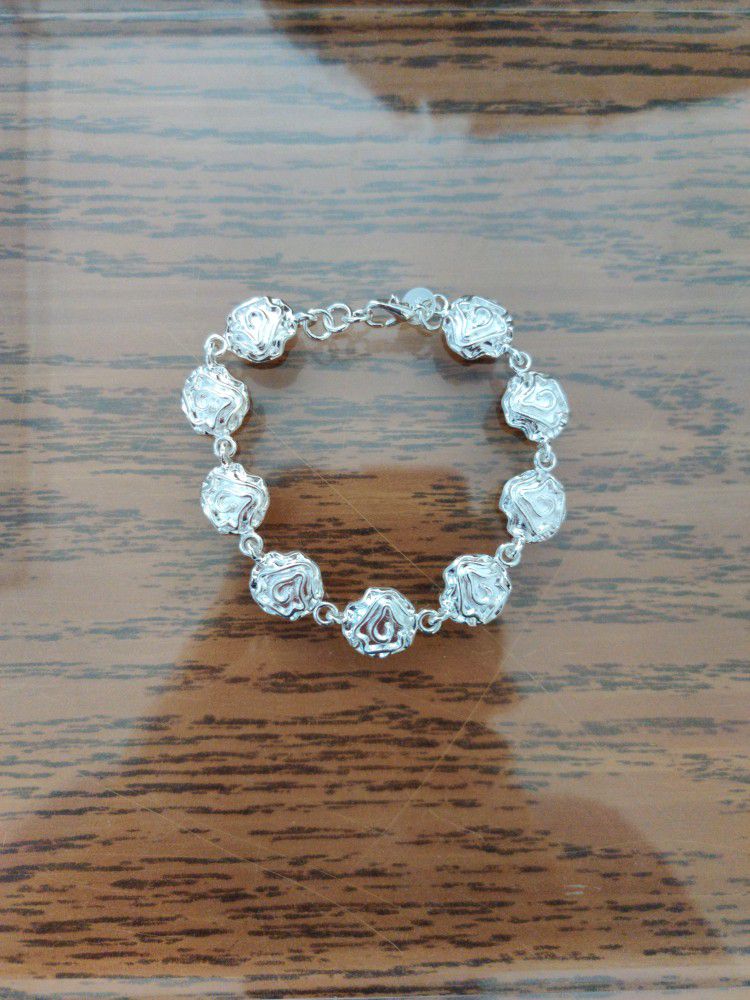 Sterling Silver Fashion Bracelet For Women 8 Inch