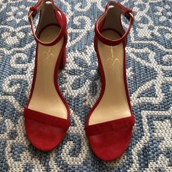 Jessica Simpson Velvet Open Toe Heel 7 