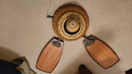 Tropical Fan With Real Bamboo Blades