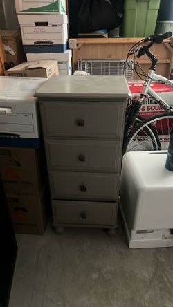 Cute gray/tan dresser.