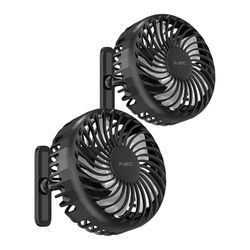 A2C Golf Cart Fan, Cordless Portable Fan, Battery Operated, 3-Speed Mini Desk Fan for Outdoors, Camping, Gym, Black