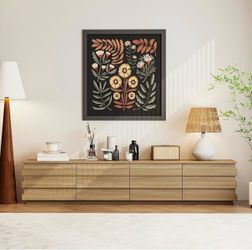 Natural Oak 78” Fluted Tv Stand With Drawers