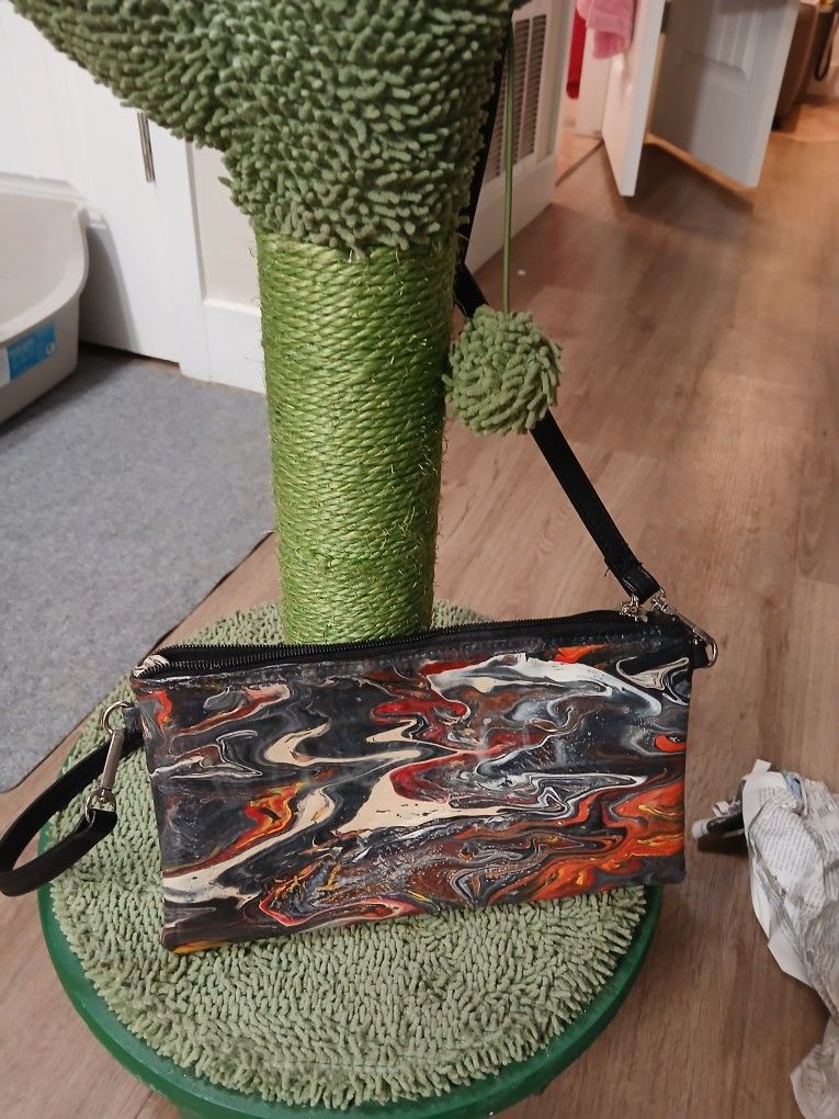 Abstract Multicolored Crossbody Handbag By Cyclops Designs