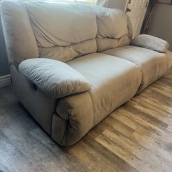 Beige Reclining Couch