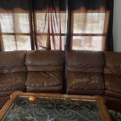 Brown Leather Couches 