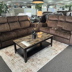 Great Deal‼️Stunning Chocolate Reclining Sofa&loveseat Available Limited Time Only $899