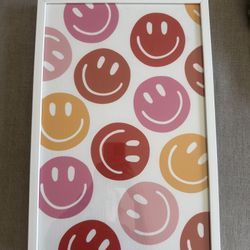 Framed Smiley Face Wall Art