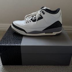 Air Jordan 3 Cement Grey, Size 8.5 Women