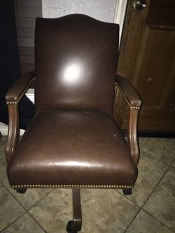 Rolling leather chair