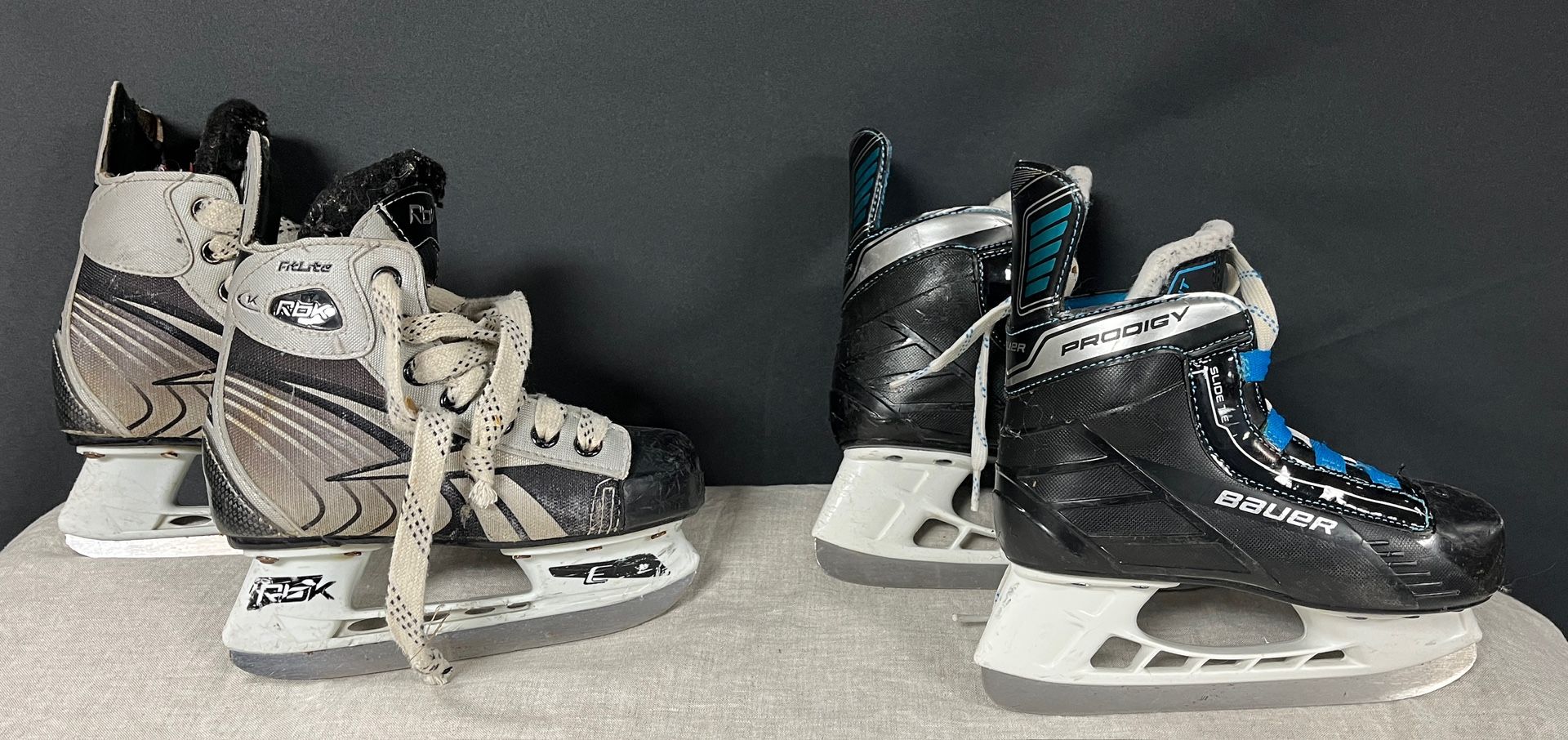 Bauer Prodigy hockey ice skates Reebok FitLite (size 12) youth ice hockey skates. $15 each