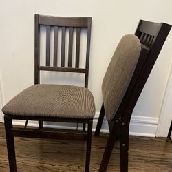 Folding Dining Wood Chairs (Pair)
