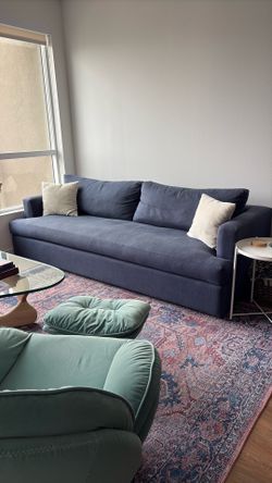 8ft Curved Arm Sofa in Performance Fabric