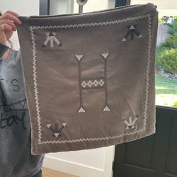 World Market Grey Pillow Cover