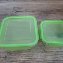 2 Glass Lock Containers