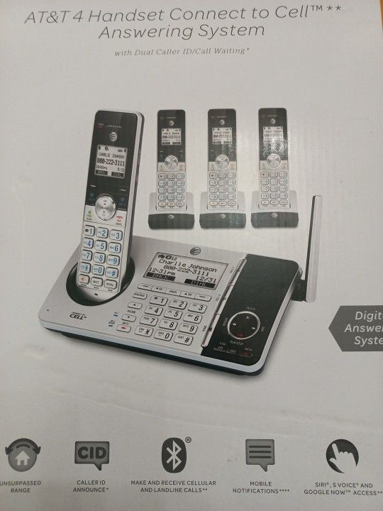 AT&T 4 HANDSET CONNECT TO CELL WITH DUAL CALLER ID/ CALL WAITING