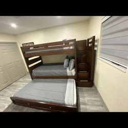 Triple Bunk Bed With Mattresses 