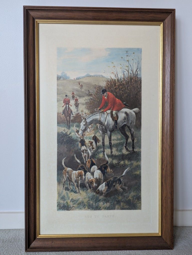 Set of 4 Framed Fox Hunting Art Prints – A.C. Havell & E.A.S. Douglas