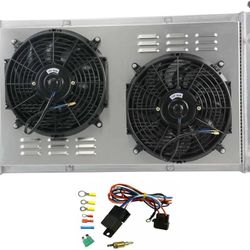 3-Row Aluminum Radiator w/ Shroud Fan Kit for Chevy C10/C20/C30 1(contact info removed)