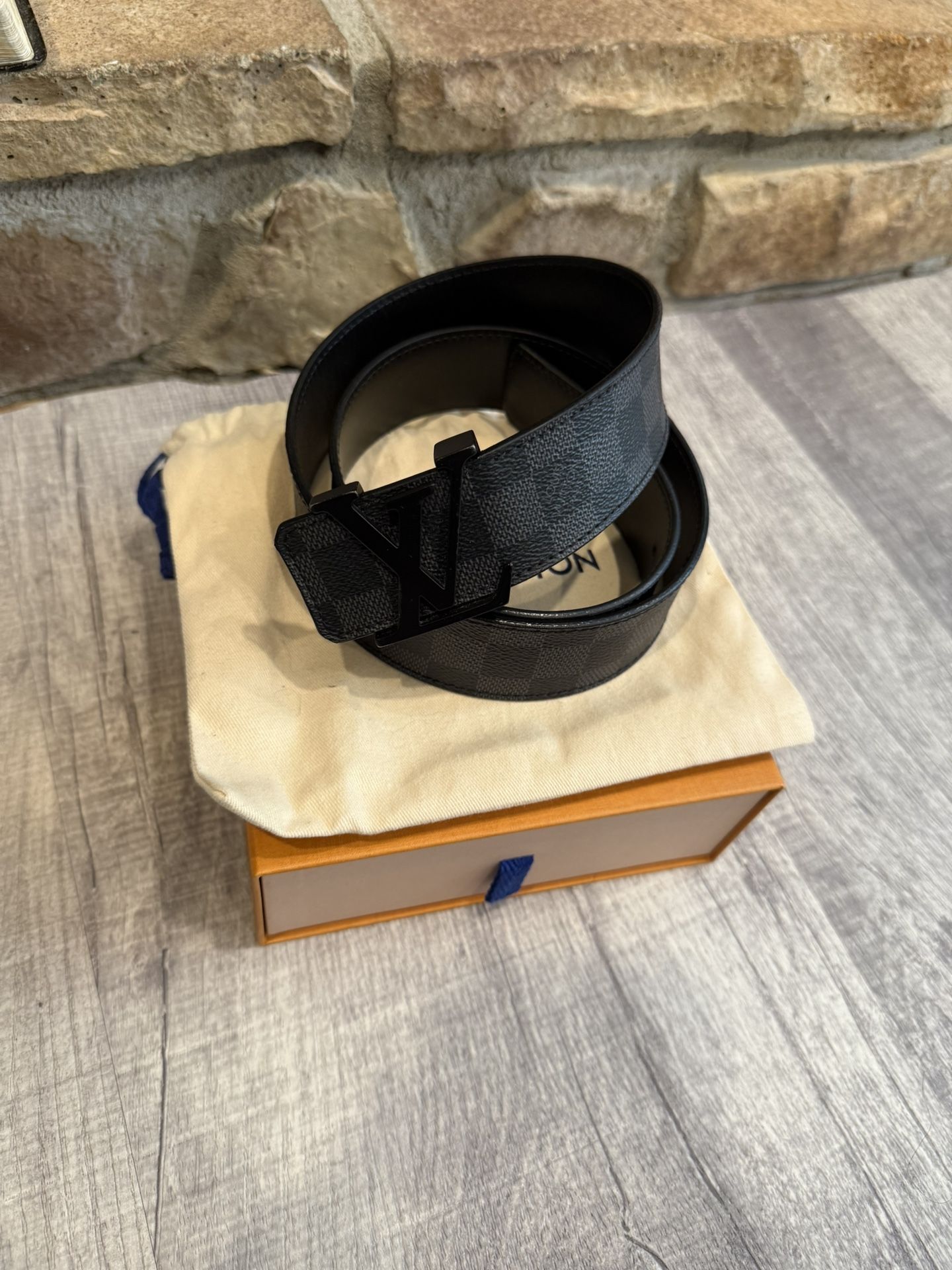Black Louis Vuitton Initiales Belt