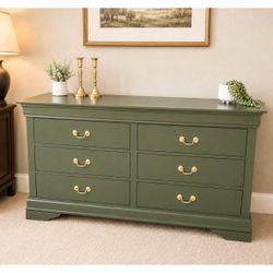 Refinished Green Lowboy Dresser
