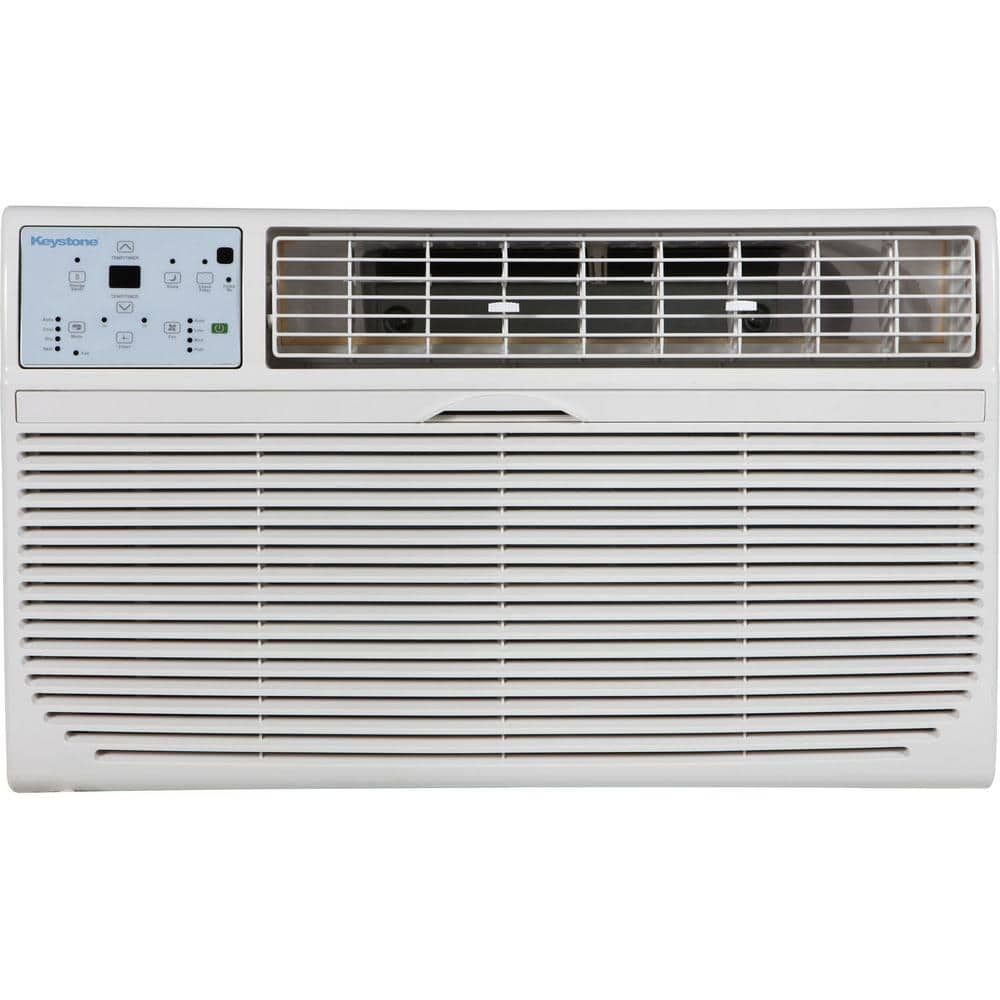 14,000 BTU (DOE) 230-Volt Through-the-Wall Air Conditioner Cools 700 Sq. Ft. with Heater in White