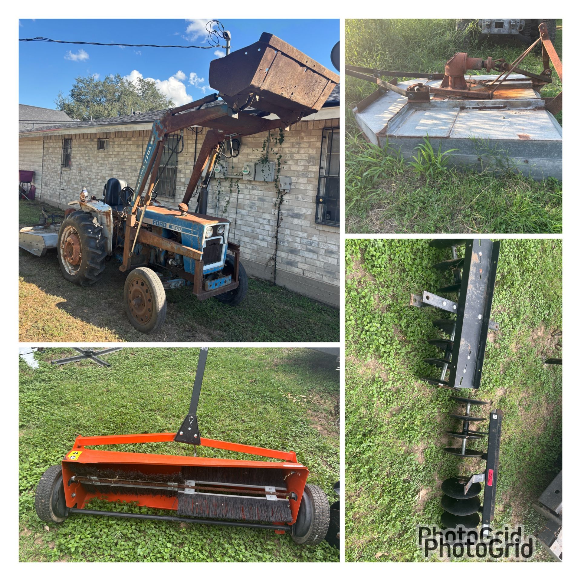 Diesel Tractor With Front Loader And Attachments