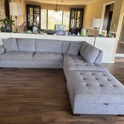 Thomasville Fabric Sectional with storage