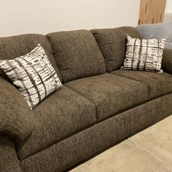 New Brown Comfy Sofa And Loveseat Living room Brand New With Accents And Delivery $800