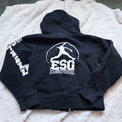 ESO Fastpitch Softball Black Hooded Zip-up Jacket  Small
