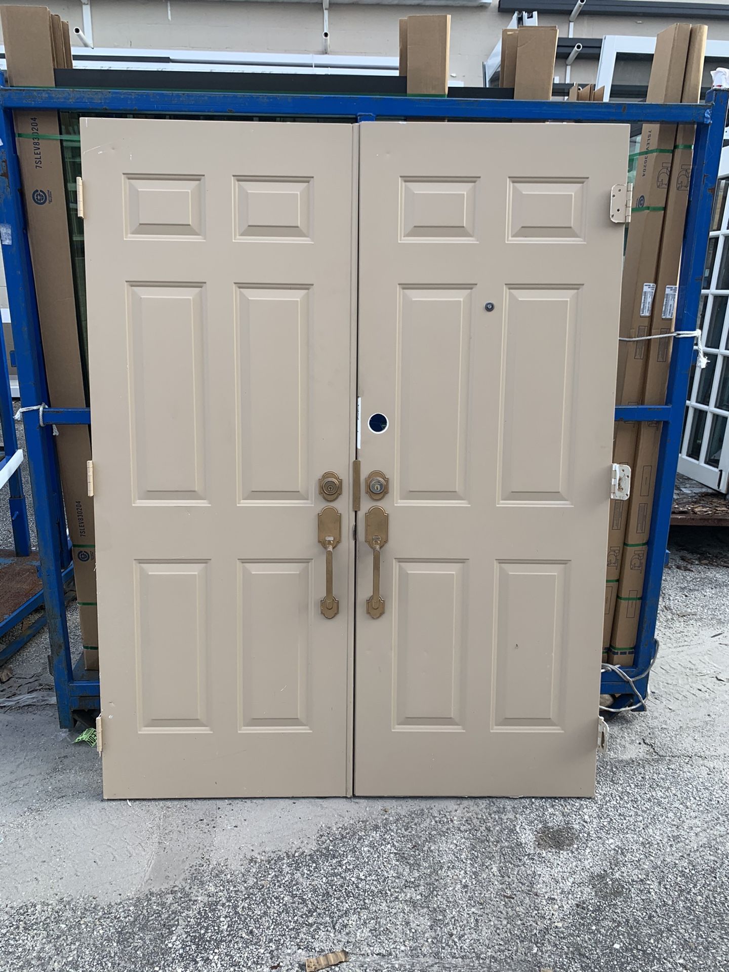 60x80 exterior metal double door used
