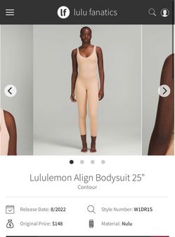 Lululemon Align Bodysuit 25" Contour Size 8