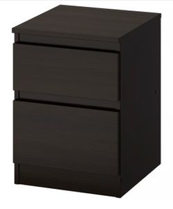2x IKEA KULLEN 2-Drawer Nightstand / Storage  Cabinet – Black – $40