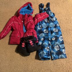 4T Snow Gear With 9.5 Toddler Boots 
